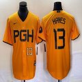 Nike Pittsburgh Pirates #13 Ke'Bryan Hayes gold majestic baseball jerseys city version-BD 03