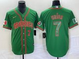 2023 World Cup Mexico #7 Julio Urias green red majestic baseball jerseys 65