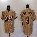 Nike San Diego Padres #3 Jackson Merrill yellow MLB Baseball jerseys Joint Name