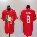 Nike San Francisco 49ers #8 Steve Young red Mexico baseball jerseys Joint name-BD 01