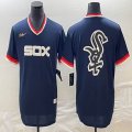 Nike Chicago White Sox blank blue majestic baseball jersey big logo 07