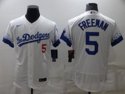 Los Angeles Dodgers #5 Freddie Freeman white Fashion Flexbase Authentic Collection Jersey