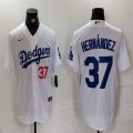 Nike Los Angeles Dodgers #37 Enrique Hernandez white majestic baseball jerseys 01