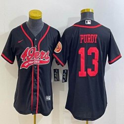 Women Nike San Francisco 49ers #13 Brock Purdy black baseball jerseys Joint name-BD