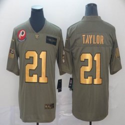 Washington Redskins #21 Sean Taylor green gold Nike Olive 2019 Salute to Service Limited Jersey