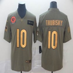 Chicago Bears #10 Mitchell Trubisky green gold Nike Camo 2019 Salute to Service Retired Limited Jersey