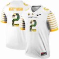 Oregon Ducks Spring Game Mighty Oregon #2 Webfoot White With Portrait Print College Football Jersey