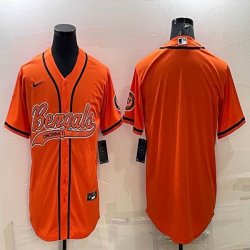 Nike Cincinnati Bengals blank orange baseball jerseys Joint name-BD