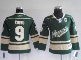 Minnesota Wild 9# KOIVU green kids NHL jerseys