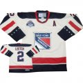 NY Rangers 2 LEETCH Dark white Nhl hockey jerseys