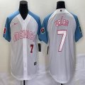 2023 World Cup Mexico #7 Julio Urias white skyblue majestic baseball jerseys 25