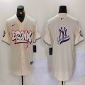 New York Yankees blank beige baseball jerseys Joint Name 07