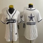 Women Nike Dallas Cowboys blank white baseball jerseys Joint name-BD 01