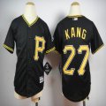 Kid Pittsburgh Pirates #27 Jung-ho Kang black baseball jersey