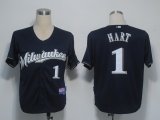 MLB Jerseys Milwaukee Brewers 1 Hart Dark Blue