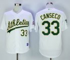 Oakland Athletics #33 Jose Canseco throwback white baseball jersey