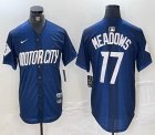 Nike Detroit Tigers #17 Parkes Meadows blue Majestic baseball jerseys city version