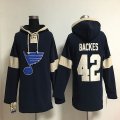 reebok St Louis Blues BACKES #42 dark blue NHL hooded sweatshirt