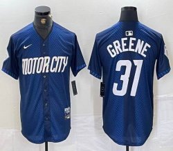 Nike Detroit Tigers #31 Riley Greene blue Majestic baseball jerseys city version