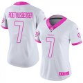 Nike Pittsburgh Steelers #7 Ben Roethlisberger women white pink Color Rush Limited Jersey