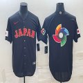 2023 World Cup Japan blank black majestic baseball jerseys 06