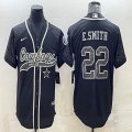 Nike Dallas Cowboys #22 E.Smith black Color Rush Limited Jersey Reflective version 01