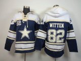 Nike Dallas cowboys 82 Jason Witten Blue white nfl Hooded Sweatshirt