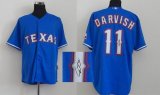 Texas Rangers #11 Yu Darvish Blue MLB signature Jerseys