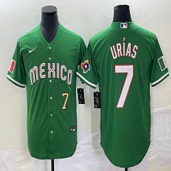 2023 World Cup Mexico #7 Julio Urias green majestic baseball jerseys 30