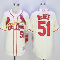 St.Louis Cardinals #51 Willie McGee Cream throwback baseball jerseys