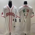 2023 World Cup Mexico #7 Julio Urias white green red majestic baseball jerseys 14