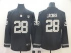 Oakland Raiders #28 Josh Jacobs Nike black Color Rush Limited Jersey with long sleeves