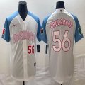 2023 World Cup Mexico #56 Randy Arozarena white skyblue majestic baseball jerseys 31