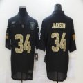 Nike Oakland Raiders #34 Bo Jackson camo black Salute To Service Limited Jersey-BD