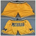 Orlando Magic Vintage Basketball Game Shorts yellow NBA Stitched short with pocket-XD