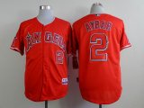 Los Angeles Angels #2 Erick Aybar Red baseball jersey