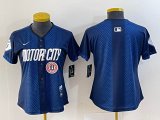 Youth Nike Detroit blank blue Majestic baseball jerseys city version 01