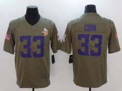 Nike Minnesota Vikings #33 Dalvin Cook green USA flag Color Rush Limited Jersey