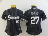 Women Nike Chicago White Sox #27 Giolito black Majestic baseball jerseys city version-BD