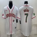 2023 World Cup Mexico #7 Julio Urias white majestic baseball jerseys 01