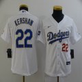 Custom Youth Nike Angeles Dodgers #22 Clayton Kershaw white World Series Champions majestic baseball jersey-BD