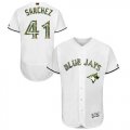 custom Toronto Blue Jays #41 Aaron Sanchez white Flexbase Authentic Collection Jersey