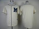 2014 Milwaukee Brewers white blank mlb baseball jersey