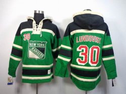 reebok New York Rangers #30 Henrik Lundqvist green NHL Hooded Sweatshirt