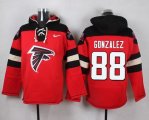 Custom Atlanta Falcons #88 Gonzalez red nfl Hooded Sweatshirt