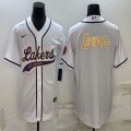 Nike NBA Los Angeles Lakers blank white baseball jerseys Joint name-BD 02