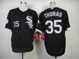 Chicago White Sox 35 Frank Thomas 2014 Hall Of Fame Inductee black Jersey 75th Anniversary Commemorative Patch