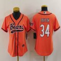 Youth Nike Chicago Bears #34 Walter Payton orange baseball jerseys Joint name-BD