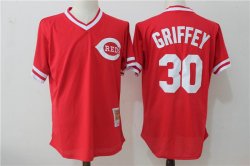 Cincinnati Reds #30 Ken Griffey red throwback baseball jersey