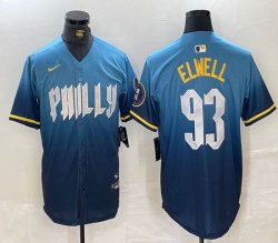 Nike Philadelphia Phillies #93 Elwell blue majestaic baseball jersey city version 03